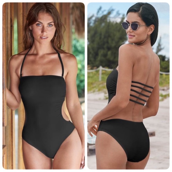 VENUS Other - ☀️Venus Black Capri Strap Back Monokini Size 14 NWOT Black Swimsuit